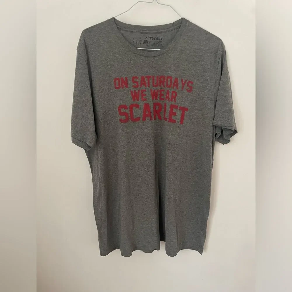 Ohio State Buckeyes Men’s Grey On Saturdays We Wear Scarlet T- Shirt SZ XXL